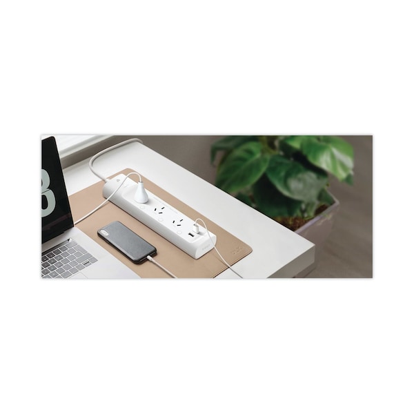 Tp-Link Kasa Smart WiFi 3-Outlet Power Strip, 3 AC Outlets/2 USB Ports, White - KP303
