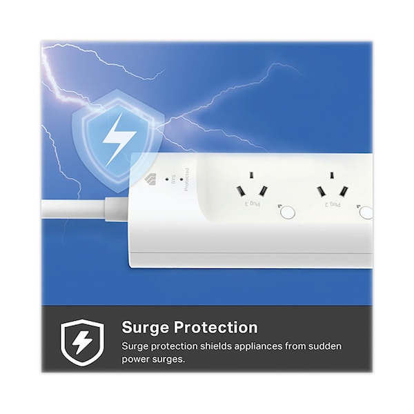 Tp-Link Kasa Smart WiFi 3-Outlet Power Strip, 3 AC Outlets/2 USB Ports, White - KP303