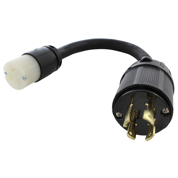 Ac Works 1FT L15-30P 3-Phase 30A 250V 4-Prong Plug to 6-15/20R 250V 15/20A T-Blade - L1530620-012