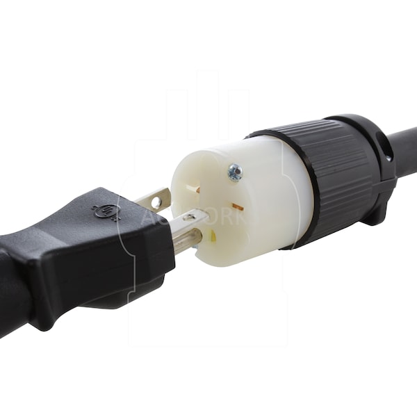 Ac Works 1FT L15-30P 3-Phase 30A 250V 4-Prong Plug to 6-15/20R 250V 15/20A T-Blade - L1530620-012