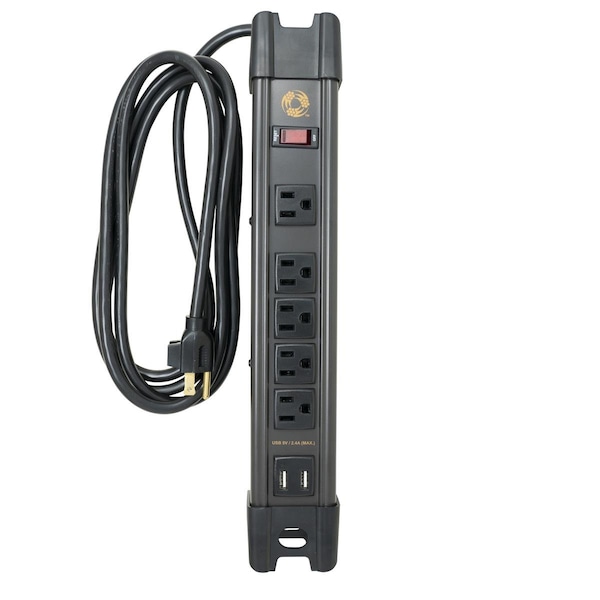 Southwire 8 ft. Magnetic Power Strip with USB, 5 Out - SO377258