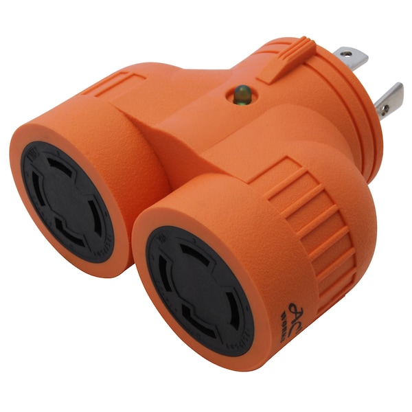 Ac Works L14-30P 30A 125/250V 4-Prong Plug to 2 30A L14-30R Generator Adapter - ADVL1430L1430