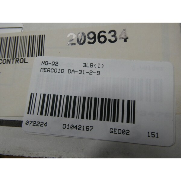 Interruptor de presión Mercoid 10-300 PSI 120/240/440V-AC 120/240V-DC - DA-31-2-9