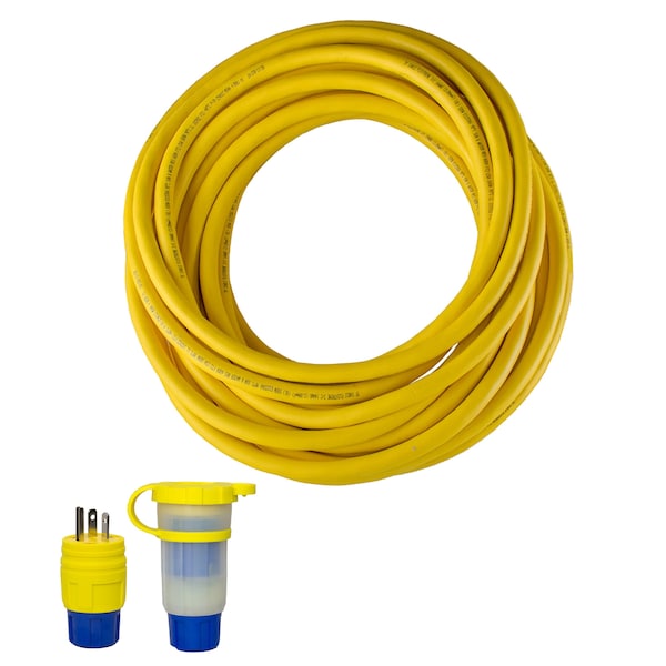 Ericson SOW Extension Cord, 12 AWG, 12/3, 1 Outlets, 5-20C, Yellow, 5-20P, 25 ft - 1612CW6PL123A