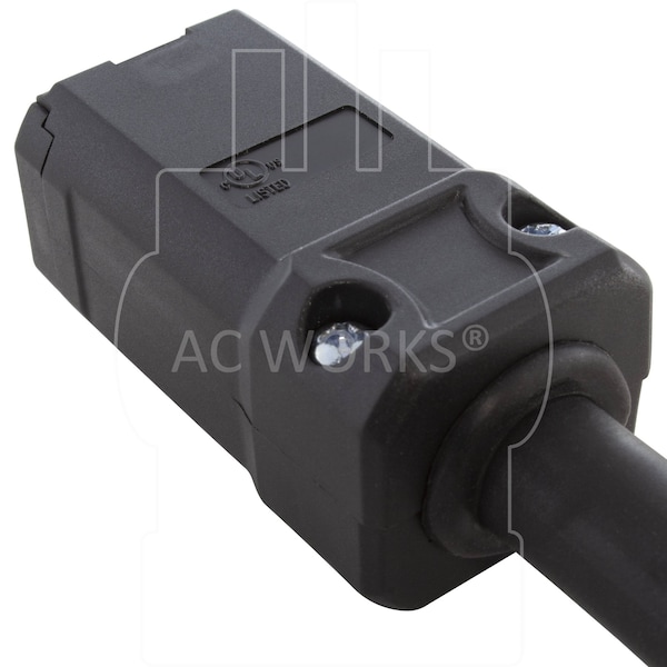 Ac Works SOOW; Cold Weather Extension Cord, 10 AWG, Indoor/Outdoor, 10/3, 1 Outlets, Black, Rubber, Nylon - SD520PR-075