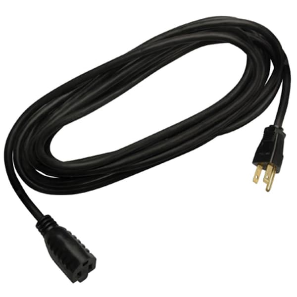 Virtual 02306ME 15 ft. Black Round Vinyl Extension Cord - VI595707