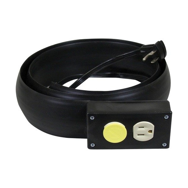 C-Line Products C-Line 79101, Lay-Flat Power Extension And Cord Cover, 13 Amps, 125 V, 10ft, Black - CLI79101