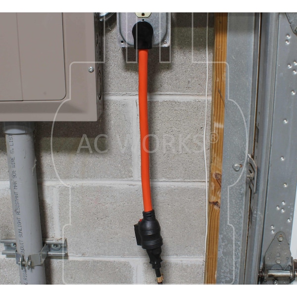 Ac Works 1FT Protective Extender NEMA 6-20P Plug to 6-15/20 Outlet with 20A Breaker - E620CB620