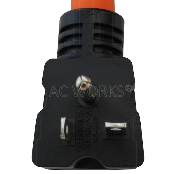 Ac Works 1FT Protective Extender NEMA 6-20P Plug to 6-15/20 Outlet with 20A Breaker - E620CB620
