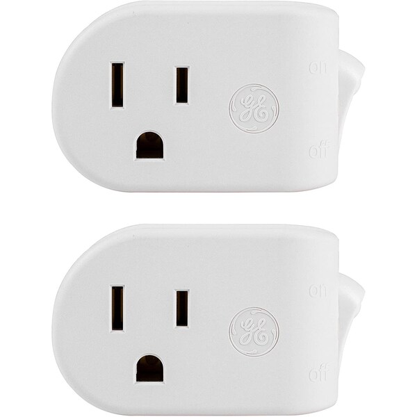 Ge GE Grounded Power Switch, Adds On/Off Switch to Any Outlet, White, 25511 PK 2 - 39713