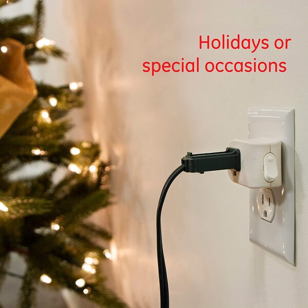 Ge GE Grounded Power Switch, Adds On/Off Switch to Any Outlet, White, 25511 PK 2 - 39713