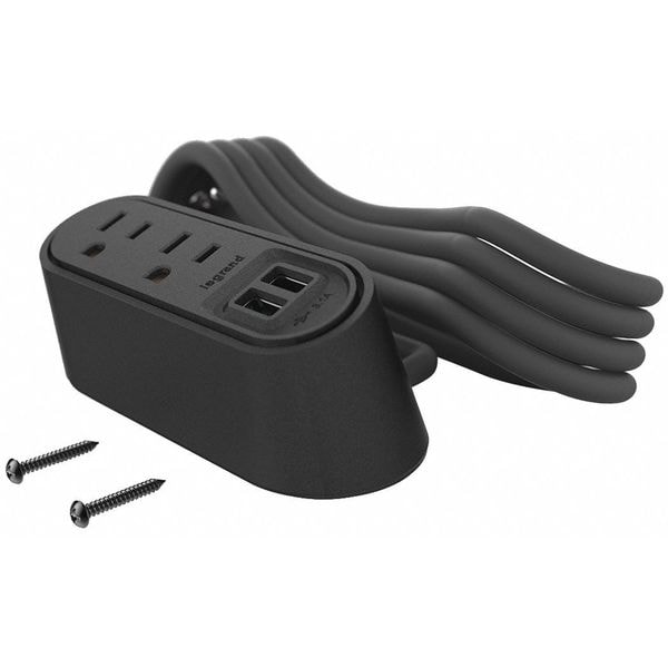 Legrand Desktop Charging Center, 2 Outlet, 2 USB - WSPC220BK