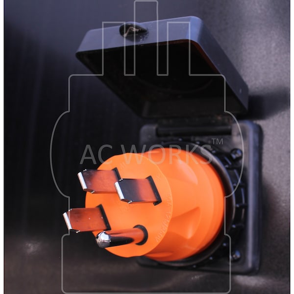Ac Works RV/ Marine Adapter NEMA 14-50P 4-Prong 50A Plug to RV/Marine 50A Inlet Adapter - AD1450SS2