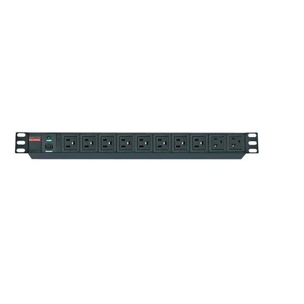 Maruson Maruson PDU-R2010 10 Port Circuit Breaker with Prompt Overload Protection NEMA 5-15-20 Power Distribution Unit - PDU-R2010