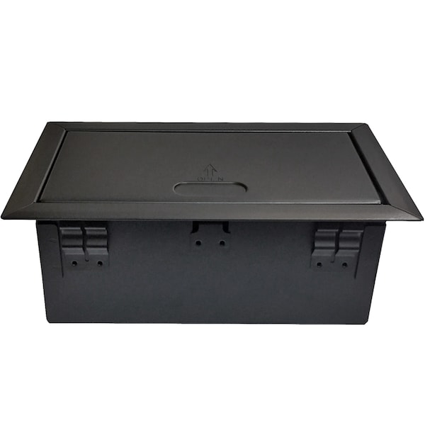 Electriduct Hidden Metal Pop-Up Table Top Box Power Centers - PDC-SW-PUB-2P-2UC-6FT-BK