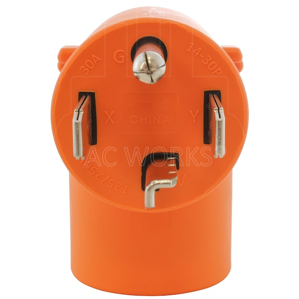 Ac Works 4-Prong Dryer Plug to 4-Prong Locking 30 Amp 125/250 L14-30R Adapter - AD1430L1430