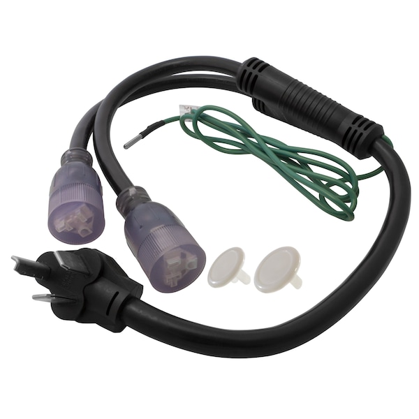 Ac Works 3ft 30A 125/250V NEMA 10-30 3-Prong Dryer Plug to Two NEMA 5-20 Household Connections - 1030Y520-036