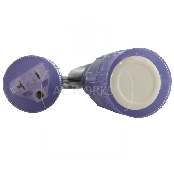 Ac Works 3ft 30A 125/250V NEMA 10-30 3-Prong Dryer Plug to Two NEMA 5-20 Household Connections - 1030Y520-036