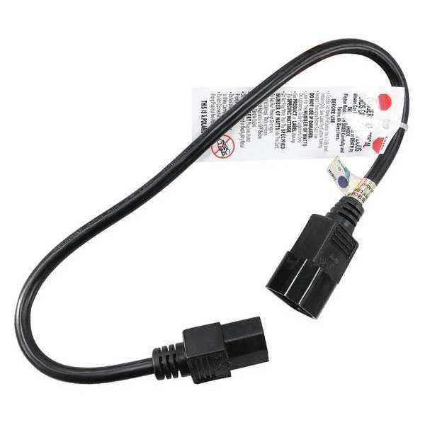 Zoro Select Power Cord, IEC C14, SJT, 1.5 ft., 10A, 18/3 - 5XFR9ID