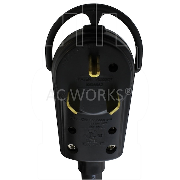 Ac Works SOOW Extension Cord, 10 AWG, Indoor/Outdoor, 10/3, 1 Outlets, Black, Rubber, Nylon, TT-30P, 75 ft - TT30PR-075