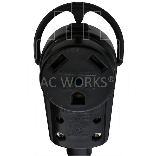 Ac Works SOOW Extension Cord, 10 AWG, Indoor/Outdoor, 10/3, 1 Outlets, Black, Rubber, Nylon, TT-30P, 75 ft - TT30PR-075
