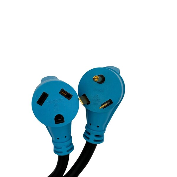 Connecticut Electric Cold Weather Extension Cord, 10 AWG, Indoor/Outdoor, 10/3, Black/Blue, Nylon, 15 ft - HEPC3015PGH