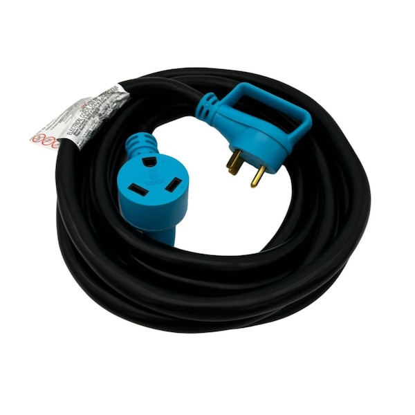 Connecticut Electric Cold Weather Extension Cord, 10 AWG, Indoor/Outdoor, 10/3, Black/Blue, Nylon, 15 ft - HEPC3015PGH