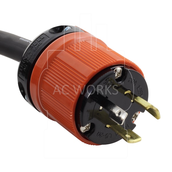 Ac Works SOOW; Cold Weather Extension Cord, 12 AWG, Indoor/Outdoor, 12/3, 1 Outlets, Black, Rubber, Nylon - L520PR-075