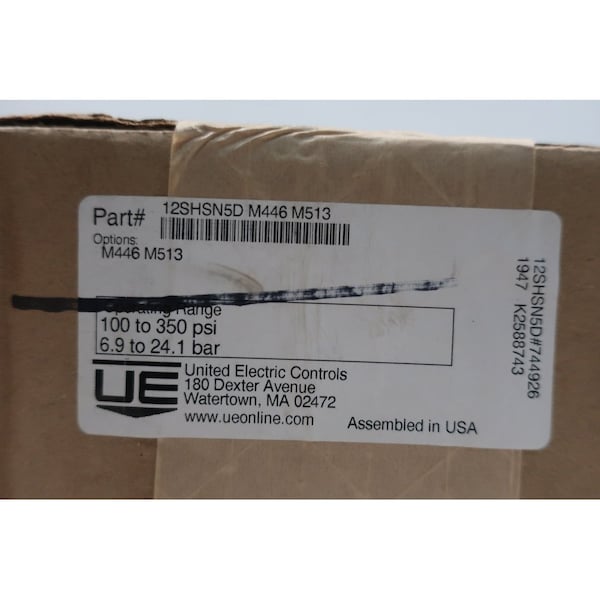 Interruptor de presión Ue United Electric de 100-350Psi - 12SHSN5D M446 M513