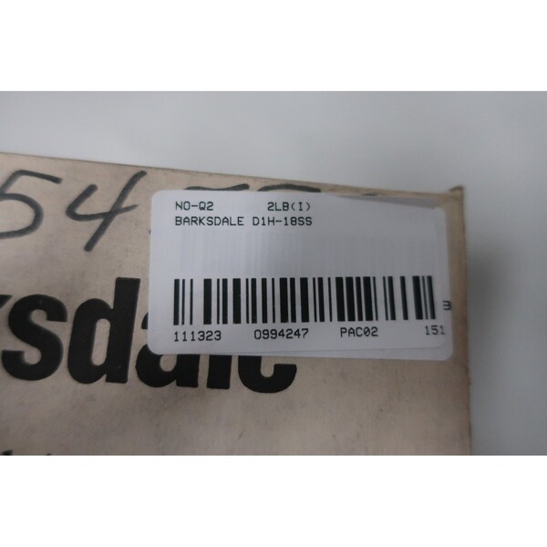 Interruptor de presión Barksdale 0.4-18 PSI 125/250/480V-AC - D1T-H18SS