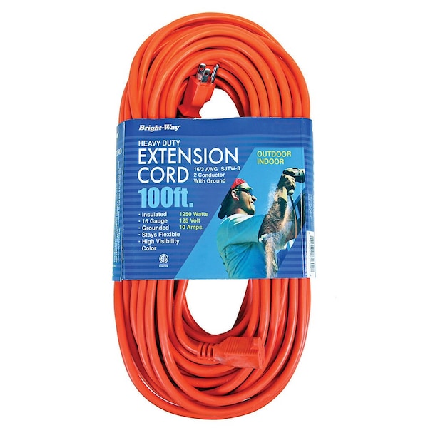 Jones Stephens Extension Cord, 14 AWG, 14/3, Orange, 14.20 in - E25042