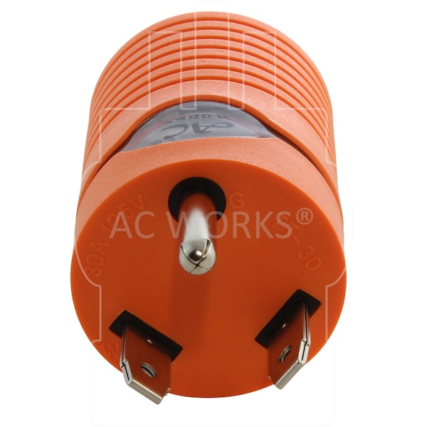 Ac Works Adapter RV 30A TT-30P Plug to 30A 125/250V L14-30R Female Two Hots bridged - ADTTL1430