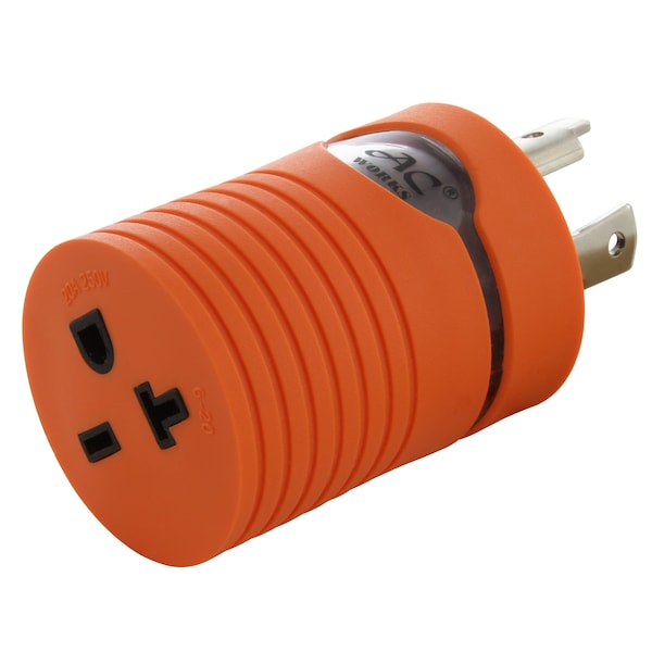 Ac Works Adapter L6-30P 30A 250V Plug to NEMA 6-15/20R 15/20A 250V Female Connector - ADL630620