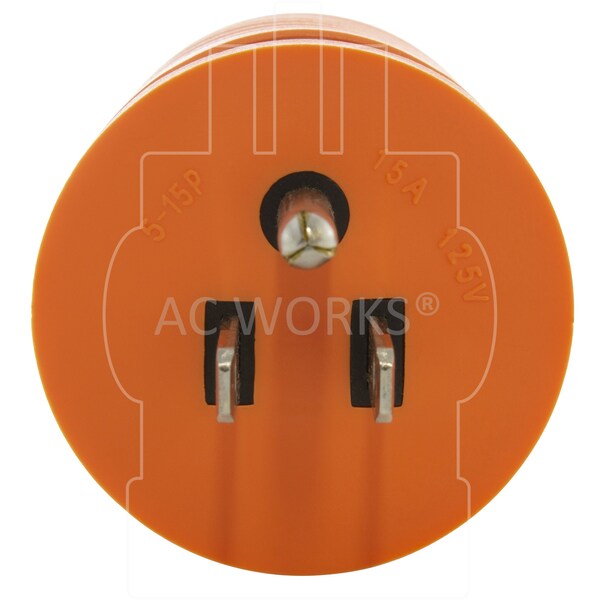 Ac Works 15A Household Plug NEMA 5-15P to Generator 4-Prong 20A L14-20R 2 Hots Bridged - AD515L1420