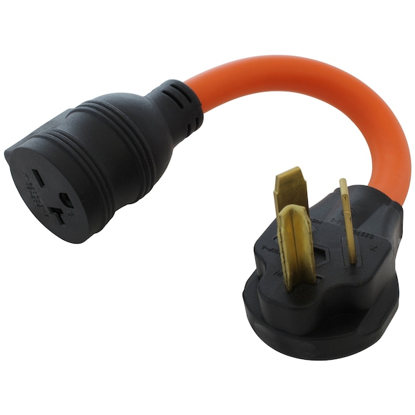 Ac Works 1FT 30A 3-Prong Dryer Plug to 6-15/20 Outlet with 20A Breaker - S1030CB620