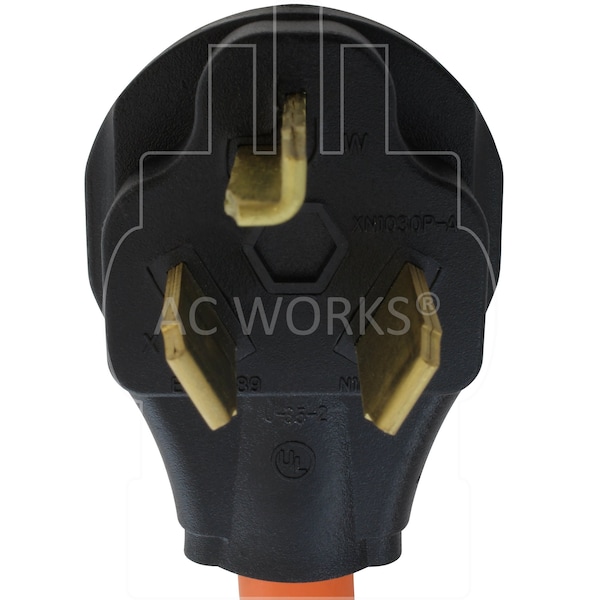 Ac Works 1FT 30A 3-Prong Dryer Plug to 6-15/20 Outlet with 20A Breaker - S1030CB620