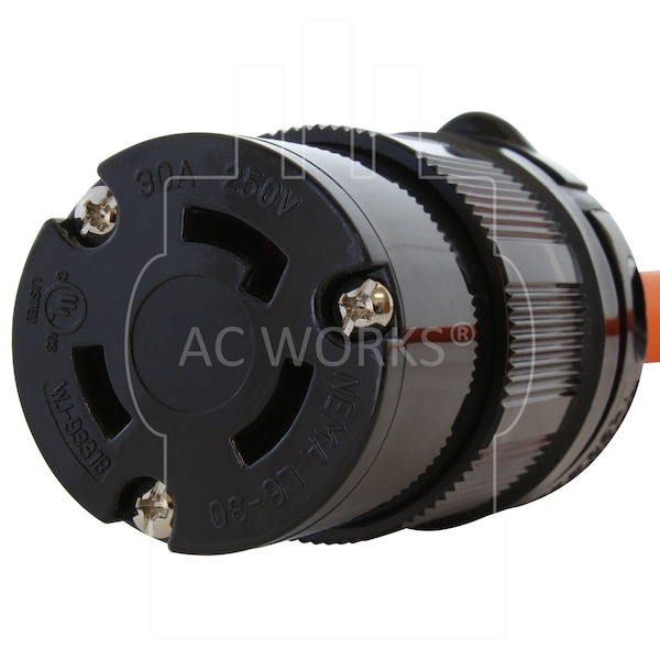 Ac Works 1.5FT NEMA 6-50P 50A Welder Plug to L6-30R 30A 250V Locking Outlet - S650L630-012