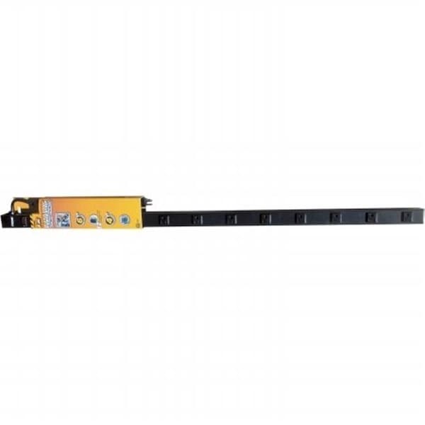 Prime Prime PB800012 12 Outlet Black Metal Power Strip with Cord; 4 ft. - PB800012