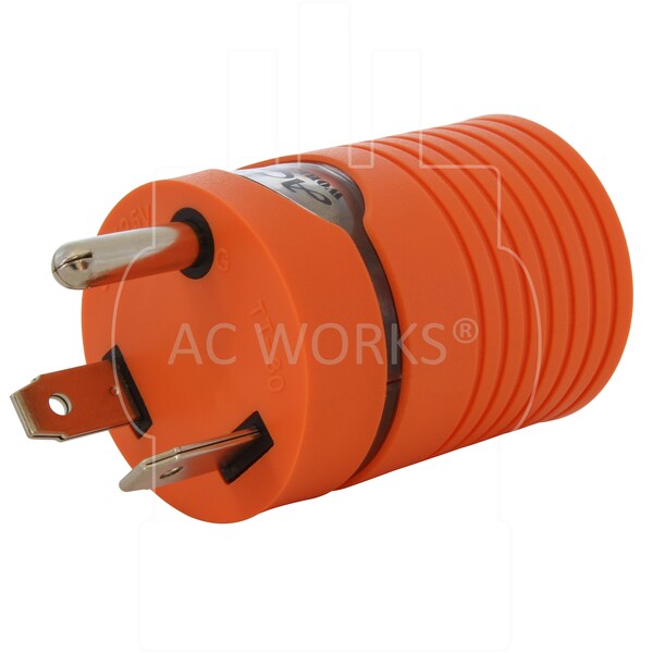 Ac Works Adapter RV 30A TT-30P Plug to 20A 125/250V L14-20R Female Two Hots bridged - ADTTL1420