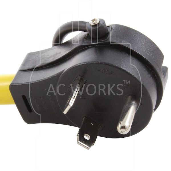 Ac Works 1.5FT Temporary Power RV 30A TT-30P Plug to CS6364 50A Locking Female Adapter - TETT-018