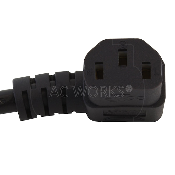 Ac Works UP to 6.5ft 10A 18/3 Coiled Medical Grade Power Cord with Right C13 Connector - MDC515RC13-V1