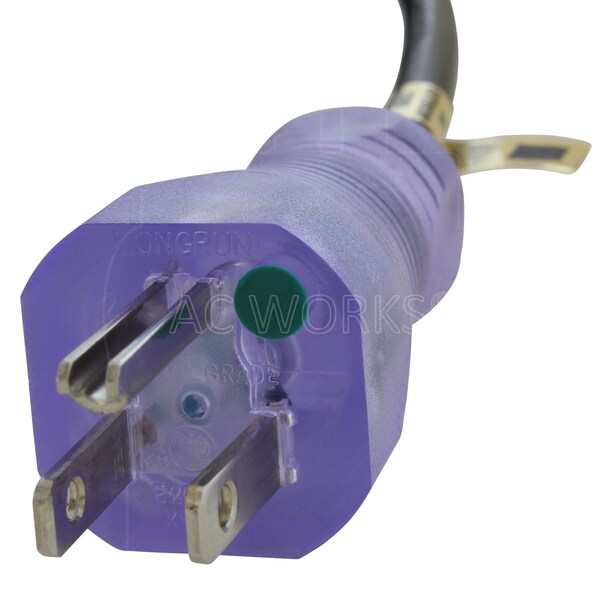 Ac Works UP to 6.5ft 10A 18/3 Coiled Medical Grade Power Cord with Right C13 Connector - MDC515RC13-V1