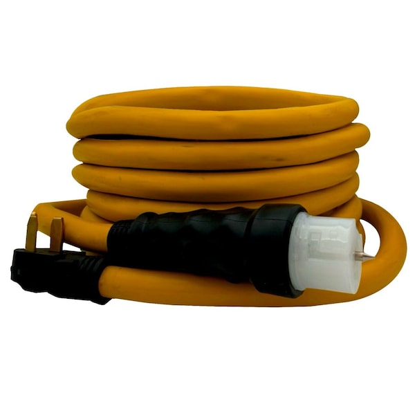 Connecticut Electric Cold Weather Extension Cord, 6 AWG, Indoor/Outdoor, Yellow/Black, Nylon, 25 ft - HEPC5025