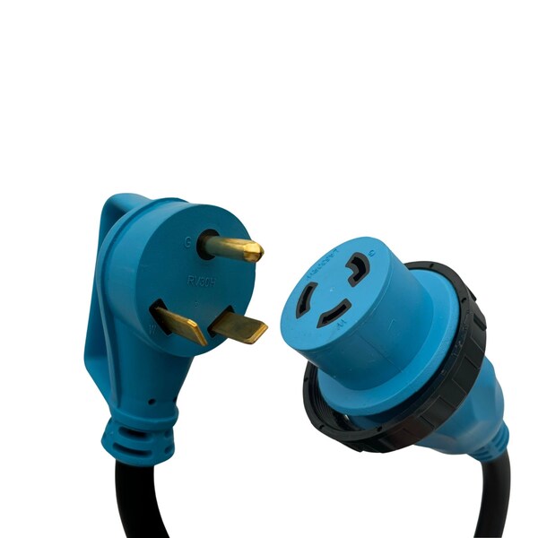 Connecticut Electric Cold Weather Extension Cord, 10 AWG, Indoor/Outdoor, 10/3, Black/Blue, Nylon, 30 ft - HEPC3030SFE