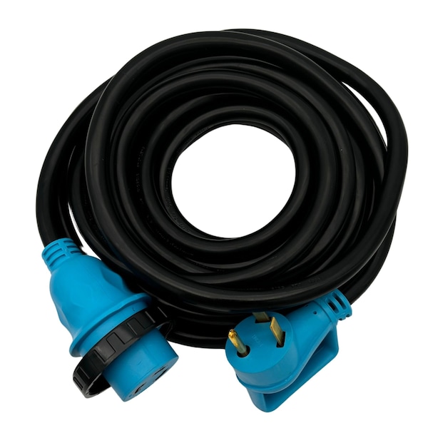Connecticut Electric Cold Weather Extension Cord, 10 AWG, Indoor/Outdoor, 10/3, Black/Blue, Nylon, 30 ft - HEPC3030SFE