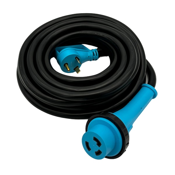 Connecticut Electric Cold Weather Extension Cord, 10 AWG, Indoor/Outdoor, 10/3, Black/Blue, Nylon, 30 ft - HEPC3030CFE