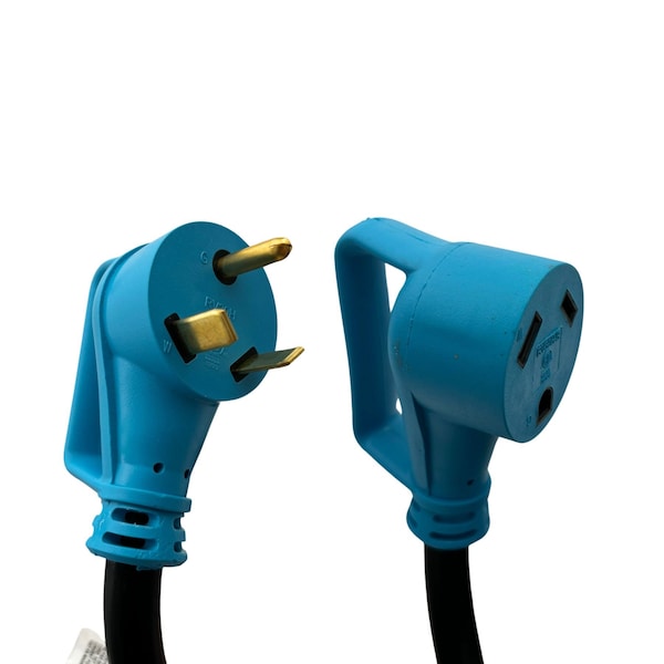 Connecticut Electric Cold Weather Extension Cord, 10 AWG, Indoor/Outdoor, 10/3, Black/Blue, Nylon, 30 ft - HEPC3030PGH