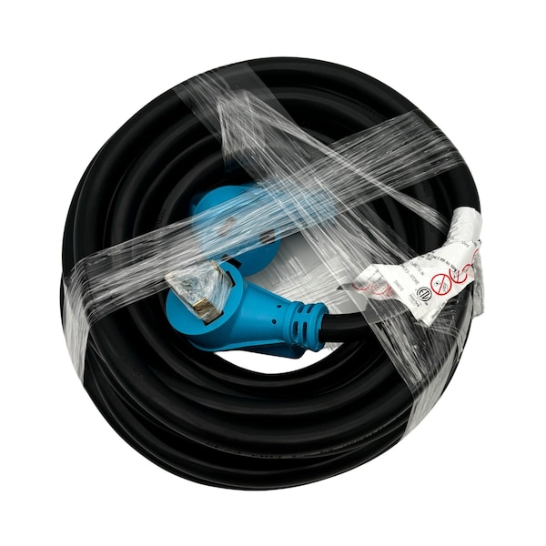 Connecticut Electric Cold Weather Extension Cord, 10 AWG, Indoor/Outdoor, 10/3, Black/Blue, Nylon, 30 ft - HEPC3030PGH