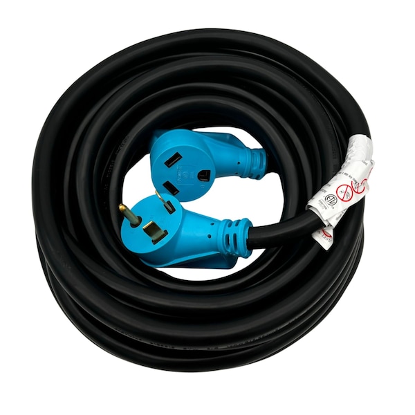 Connecticut Electric Cold Weather Extension Cord, 10 AWG, Indoor/Outdoor, 10/3, Black/Blue, Nylon, 30 ft - HEPC3030PGH