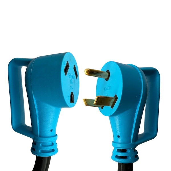Connecticut Electric Cold Weather Extension Cord, 10 AWG, Indoor/Outdoor, 10/3, Black/Blue, Nylon, 100 ft - HEPC30100PGH